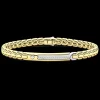 Bracciale Zancan in oro 18kt con targa e diamanti.