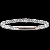 Bracciale Zancan in oro 18kt con targa e diamanti neri.