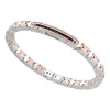 Bracciale Zancan in oro 18k ed argento con targa e pietre nere.