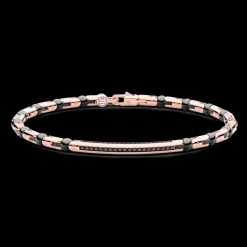 Bracciale Zancan in oro 18kt, ceramica e diamanti.