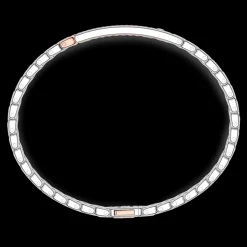 Bracciale Zancan in oro 18kt con targa e diamanti neri.