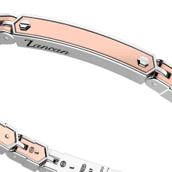Bracciale Zancan in oro rosa 18k ed argento con targa.