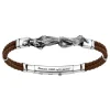 Bracciale Zancan in pelle ed argento con lupo.