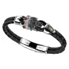 Bracciale Zancan in pelle di con teschio incoronato.