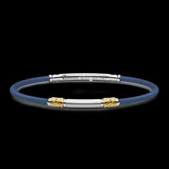 Bracciale Zancan in pelle naturale con targa in argento.