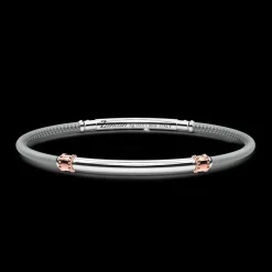 Bracciale Zancan in pelle naturale con targa in argento.