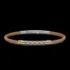 Bracciale Zancan in pelle naturale con targa in argento.