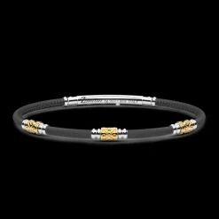 Bracciale Zancan in pelle naturale con elementi in argento.