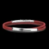 Bracciale Zancan in pelle naturale con targa in argento.
