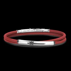 Bracciale Zancan in pelle naturale con targa in argento.
