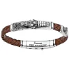 Bracciale Zancan in pelle ed argento con alligatore.