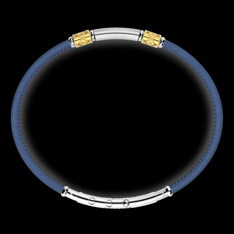 Bracciale Zancan in pelle naturale con targa in argento.