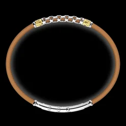 Bracciale Zancan in pelle naturale con targa in argento.