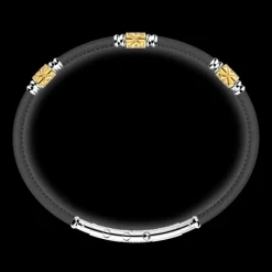 Bracciale Zancan in pelle naturale con elementi in argento.
