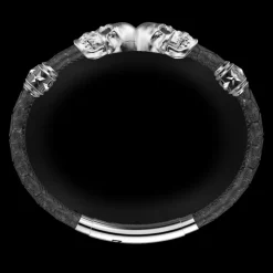 Bracciale Zancan in pelle con teschi.