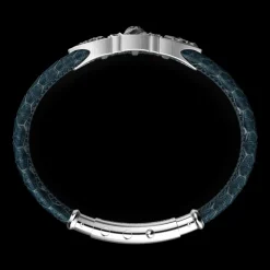 Bracciale Zancan in pelle con targa e teschio.
