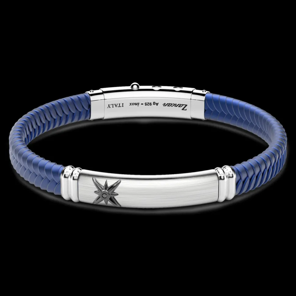 Bracciale Zancan in silicone nero con targa in argento.