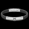 Bracciale Zancan in silicone nero con targa in argento.