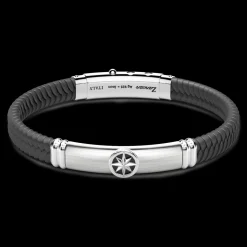 Bracciale Zancan in silicone nero con targa in argento.