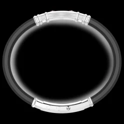 Bracciale Zancan in silicone nero con targa in argento e dettagli in oro rosa.