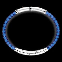 Bracciale Zancan in silicone nero con targa in argento e dettagli in oro rosa.