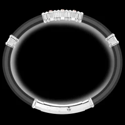 Bracciale Zancan in silicone nero con targa in argento e dettagli in oro rosa.