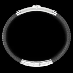 Bracciale Zancan in silicone nero con targa in argento.