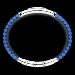 Bracciale Zancan in silicone con targa in argento e pietre nere.
