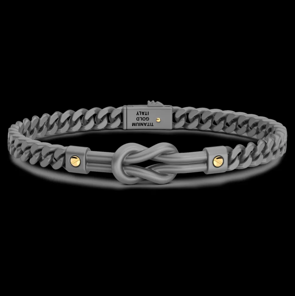 Bracciale Zancan in Titanio e Oro 18kt con Nodo Nautico e Oro | Eternity Titanium