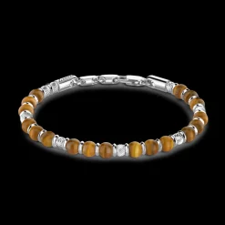 Bracciale Zancan morbido con sfere in argento e in pietre dure naturali.