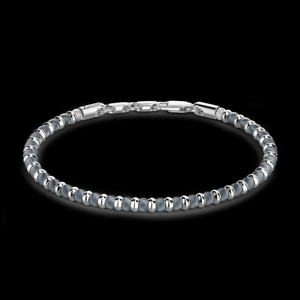 Bracciale Zancan morbido in argento a sfere.
