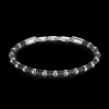 Bracciale Zancan morbido in argento a sfere ed elementi tubolari.
