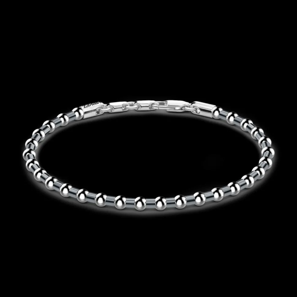 Bracciale Zancan morbido in argento a sfere.