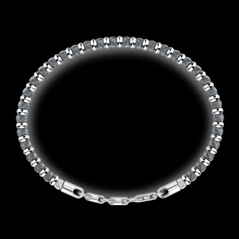 Bracciale Zancan morbido in argento a sfere.