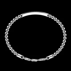 Bracciale Zancan morbido con sfere in argento e targa con pietre.