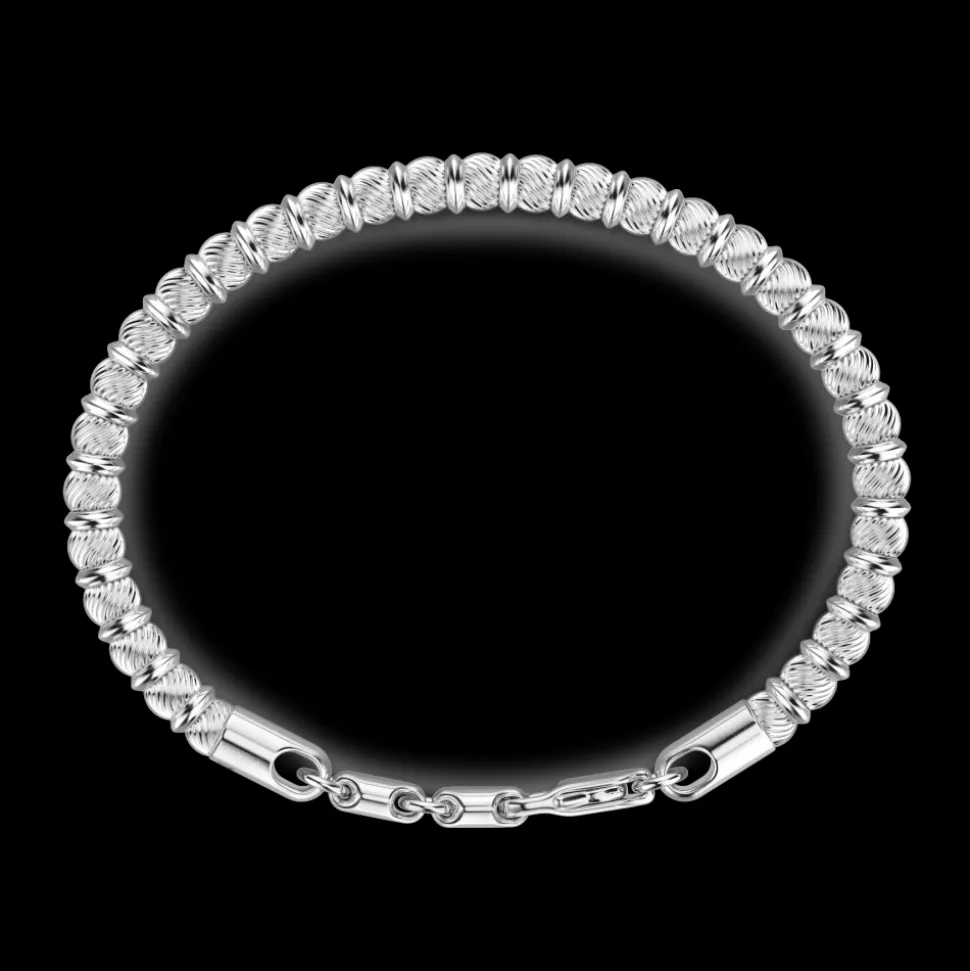 Bracciale Zancan morbido in argento a sfere.