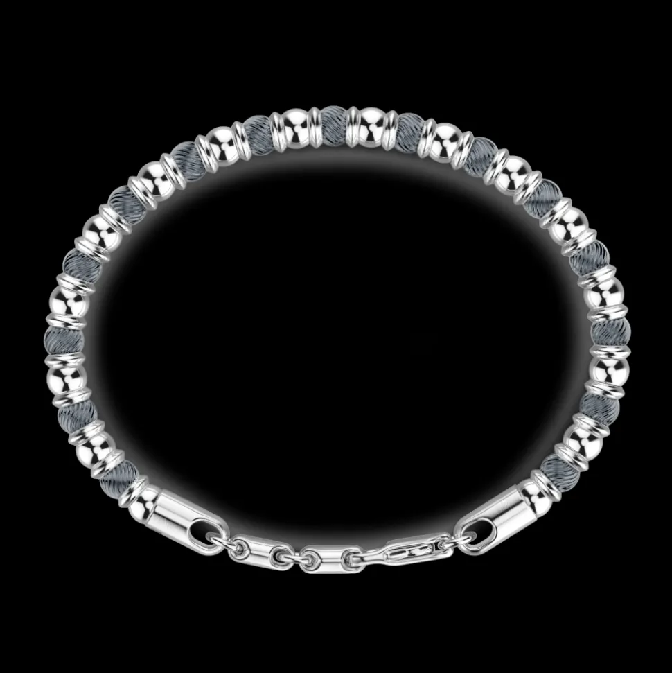 Bracciale Zancan morbido in argento a sfere.