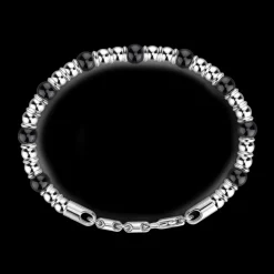 Bracciale Zancan morbido con sfere in argento e in pietre dure naturali.