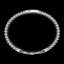 Bracciale Zancan morbido con sfere in argento e croce con pietre nere.