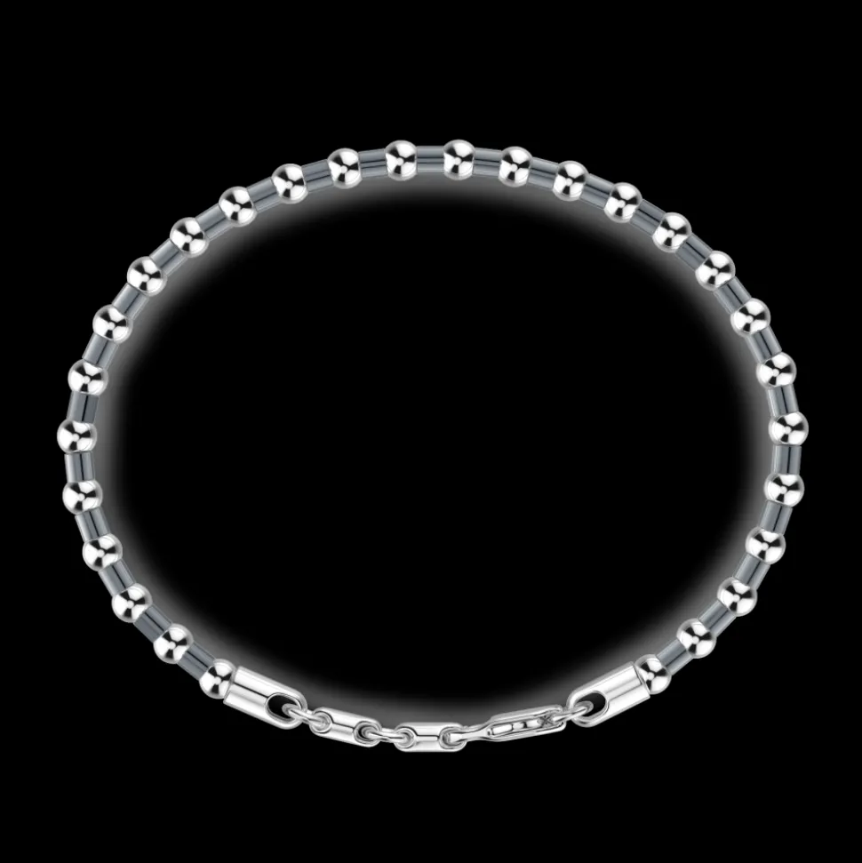 Bracciale Zancan morbido in argento a sfere.