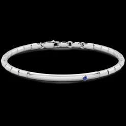 Bracciale Zancan semirigido in argento con zaffiro blu.