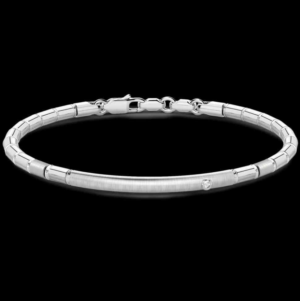 Bracciale Zancan semirigido in argento con zaffiro.