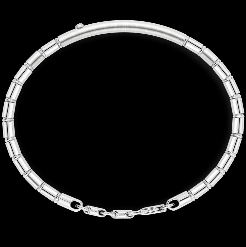Bracciale Zancan semirigido in argento con zaffiro.