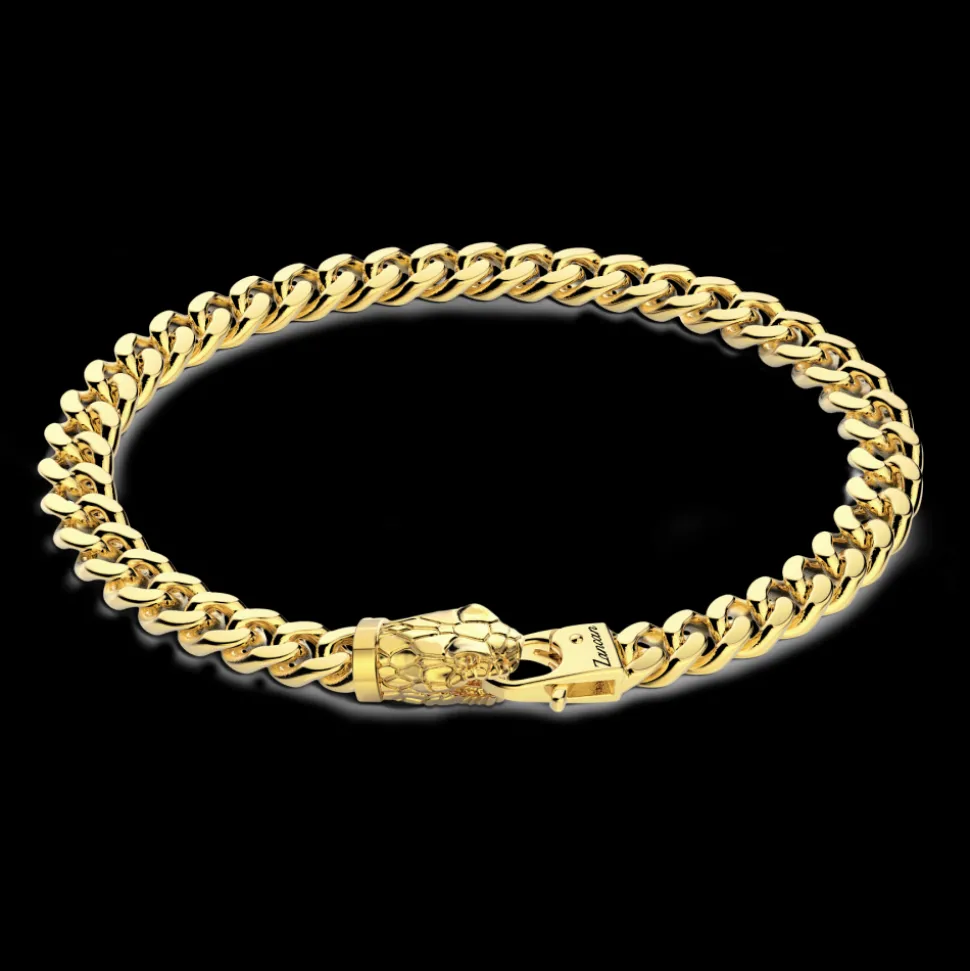 Bracciale-a grumetta-zancan-in-argento-con-chiusura-a-testa-di-serpente