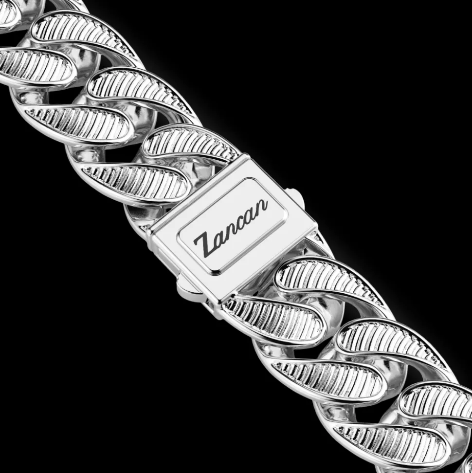 Collana a grumetta larga Zancan con finiture striate.