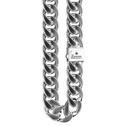 Collana a grumetta larga Zancan con finiture striate in colore nero.