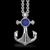 Collana con pendente ad ancora con Lapis naturale