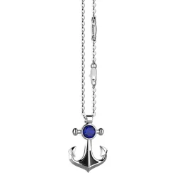 Collana con pendente ad ancora con Lapis naturale