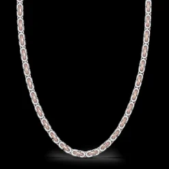 Collana da uomo Zancan a catena in argento e oro rosa.