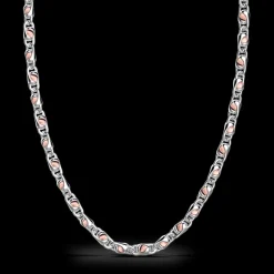 Collana da uomo Zancan a catena in argento e oro rosa.